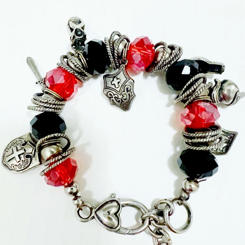 Rare ! Brighton red & black Red Sox baseball charm bracelet